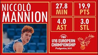 Niccolò Mannion  2017 U16 European Championship [upl. by Norrehs]