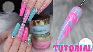 HOW TO DO QUICK AND EASY MARBLE NAIL ART DESIGNS  GLITTERBELS ACRYLIC TUTORIAL  NAILS FASCINATION [upl. by Iaj]