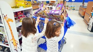 Kate amp Lilly Stole their parents car to go Shopping at the GIANT Toy Store [upl. by Eelynnhoj525]