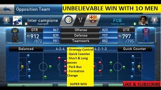 Pes Club Manager Android Gameplay UNBELIEVABLE WIN  RED CARD 10 MEN 797 VS 912 OTR 64 [upl. by Nnaylime]