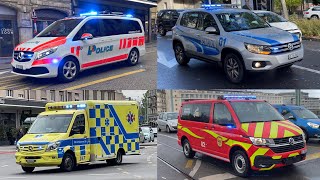 Compilation Emergency vehicles responding in Geneva [upl. by Ji78]