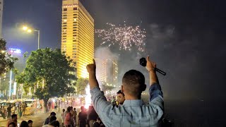 Diwali Celebrations at Mumbai Marine Drive 2022  Dazzling Fireworks [upl. by Nemaj]