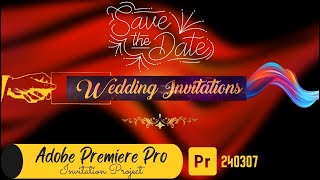 Premiere Pro  240307 Cinematic Gold Invitation Project  Golden Save the Date  wedding project [upl. by Sandie]