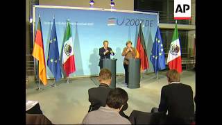 Mexican President Calderon meets German Chancellor Merkel [upl. by Abbotsun]