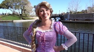 Princess Rapunzel Meet amp Greet at Epcot Playing Hide and Seek with Pascal  Disney World [upl. by Mirabel]