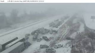 Deadly 70car pileup in Iowa caught on camera [upl. by Noit]