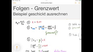 einfach erklärt  Folgen  Grenzwert berechnen einfaches Beispiel in 3 Schritten mit Epsilon [upl. by Nichy]