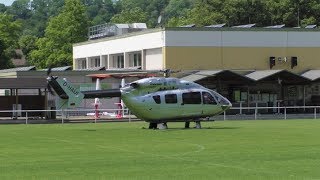 Hubschrauberstart DHAUI auf dem Sportplatz vom FC Wallbach 05062019 [upl. by Llerrod]