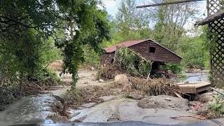 Video shows damage debris piles from Vermont flooding [upl. by Aneer902]