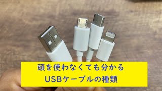 頭を使わなくても分かるUSBケーブルの種類！四つを知っておけば！ [upl. by Vonnie]