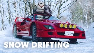 Ferrari F40 Snow Drifting In Japan [upl. by Yenaj]