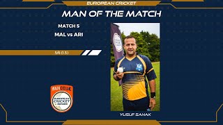 YIKES Yusuf Sahak strikes for five wickets at FanCode ECS Sweden Malmo [upl. by Dalpe]