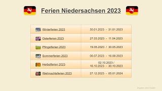 Ferien Niedersachsen 2023 [upl. by Travis]