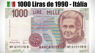 CÉDULA DE 1000 LIRAS DE 1990 Italian thousandlira banknote  Banconota da mille lire 1990 🇮🇹👨🏻‍🏫💲 [upl. by Patnode]