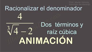 Racionalizar el denominador Binomio con raíces cúbicas [upl. by Asiilanna]