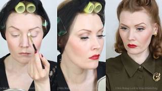 An Easy 1940s Makeup Look for WW2 Era Women [upl. by Suiratnod]