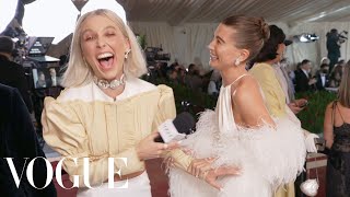 Hailey Bieber Gasped When She Saw Emmas Look  Met Gala 2022 With Emma Chamberlain  Vogue [upl. by Abagail583]