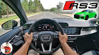 The 2022 Audi RS3 is Half the Cylinders but Equal the Fun of an R8 POV Drive Review [upl. by Nivlad]