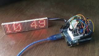 MAX7219 matrix led clock with alarm using Arduino [upl. by Nedearb960]