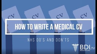 How to write an NHS Medical CV  BDI Resourcing [upl. by Innoj468]