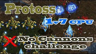 Starcraft Remastered  Protoss 1v7 CPU  What happen if Protoss didnt build Cannon [upl. by Anneyehc676]