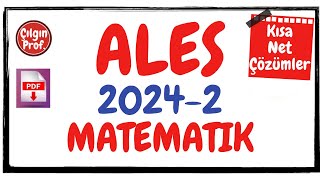 2024 ALES Matematik Soru Çözümleri PDF  2024 ALES 2 Matematik Çözümleri 122 [upl. by Sihon]