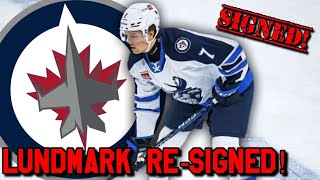 Winnipeg Jets ReSign Simon Lundmark to 1x775K Contract Jets Fan Reaction [upl. by Rihsab]