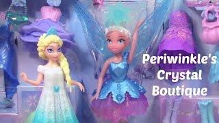 Disney Fairies Periwinkles Crystal Boutique with Frozen Elsa Magiclip Doll Toy Review [upl. by Nedyah]