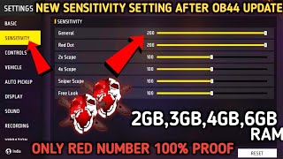 OB44 After Update New Sensitivity Setting In Free Fire  200 Sensitivity For 2GB 3GB 4GB 6GB RAM [upl. by Korenblat863]