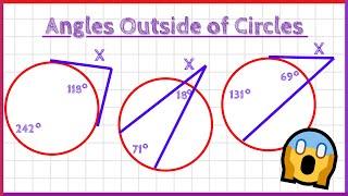 How to Find an Angle Outside of a Circle tangents and secants [upl. by Arak376]