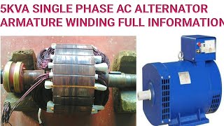 alternator armature winding data and connection full information5 kva single phase [upl. by Aleira]