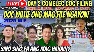 Doc Willie Ong at Imee Marcos Mag File ng COC ngayon‼️ Day 2 Comelec Filing 2025 midterm Election [upl. by Jecon]