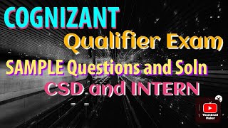 cognizantinternship COGNIZANT INTERNSHIP Qualifier Past sample Questions  Important for CSD [upl. by Drida196]