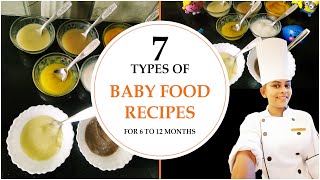 7 Types of Food Recipes for 6  12 months baby  छोटे बच्चों के लिए हेल्दी फूड रेसिपी  Chef Divya [upl. by Frentz]