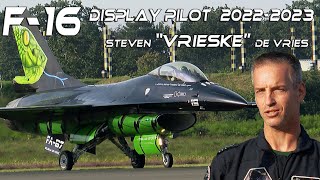 4Kᵁᴴᴰ F16 20222023 Steven quotVRIESKEquot De Vries F16 Belgian Air Force Solo Display Pilot 20222023 [upl. by Berga523]