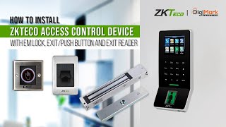 How to install ZKTeco Access Control Device with EM lock ExitPush Button and Exit reader [upl. by Lauber]