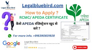 APEDA How to apply RCMC Certificate Self Apply APEDA कैसे APEDA रजिस्ट्रेशन खुद से करे [upl. by Vaclav]