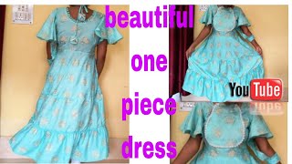 Beautiful one piece dress cutting and stitching dressdesign onepiecedress designbyruki [upl. by Tankoos]