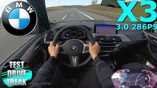 2021 BMW X3 xDrive30d 286 PS TOP SPEED AUTOBAHN DRIVE POV [upl. by Laohcin594]