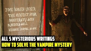 All 5 MYSTERIOUS WRITING Locations Vampire Mystery SOLVED Red Dead Redemption 2 [upl. by Sears]