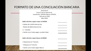 Como realizar una conciliación bancaria  Ejercicio práctico [upl. by Rayburn]