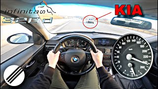 BMW E90 320d STAGE 1 INFINITAS TOP SPEED DRIVE ON GERMAN AUTOBAHN 🏎 [upl. by Ingvar]