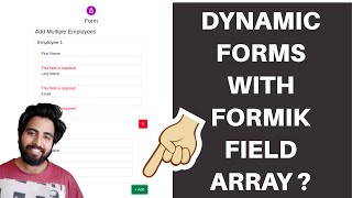 React Formik Tutorial Part9  FieldArray Component or Dynamic Forms with Formik in ReactJS [upl. by Lehmann]