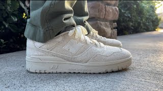 New Balance 550 Sashiko Linen On Foot Review and Sizing Guide BB550THA [upl. by Nurav931]