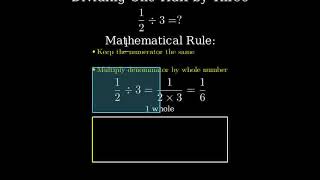 12 divided by 3 OneHalf Divided by Three [upl. by Toille]