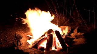 A Bonfire during a strong wind in the Mountains [upl. by Arika]