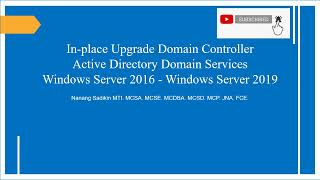 InPlace Upgrade Domain Controller DC Active Directory Domain Services ADDS Windows Server 2016 2019 [upl. by Aroled]