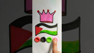 رسمت أعلام الدول العربية كلها💪😁 رسم علم السعودية 🇸🇦 رسم palestine السعودية art makeup turkey [upl. by Lellih]