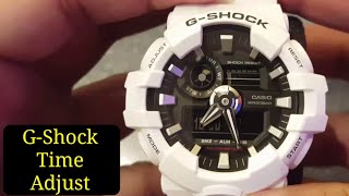 How to set the Date amp Time on Casio Gshock 5522 Analog and Digital  GA700 [upl. by Dunson]