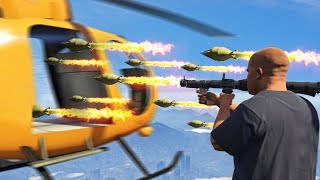 1000 ROCKETS THROUGH HELICOPTER GTA 5 Funny Moments [upl. by Lleumas]